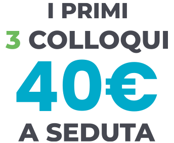 I primi 3 colloqui a 40€ a seduta